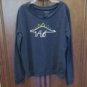 Stegosaurus Dinosaur Rainbow Sweatshirt Sz XL